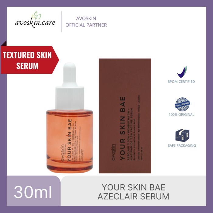 Cek Ingredients Avoskin Your Skin Bae 10% Azeclair + 3% Kombucha +2,5% Niacinamide Vaccine Serum