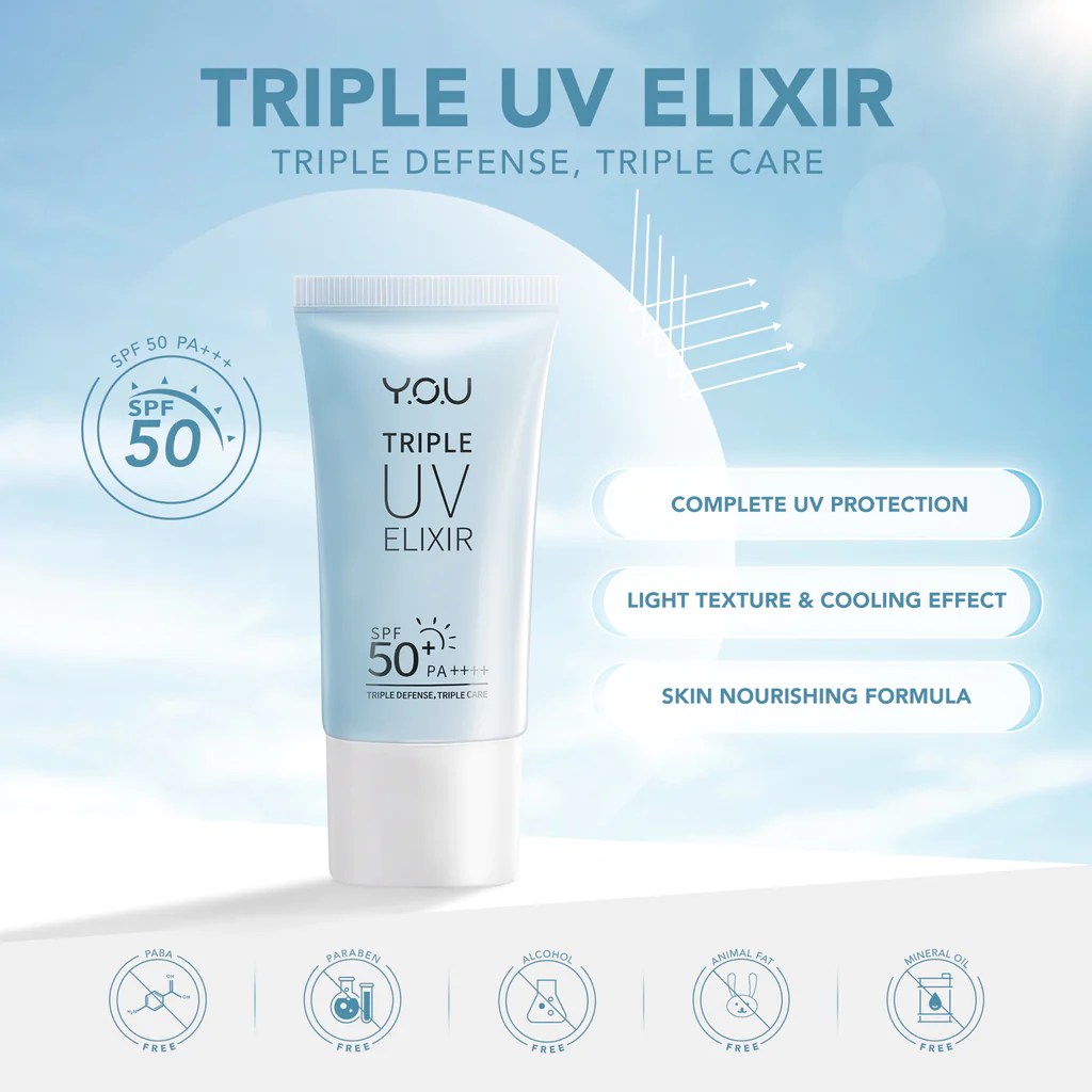 Cek Ingredients YOU Triple UV Elixir Sunscreen Gel SPF 50+ PA++++