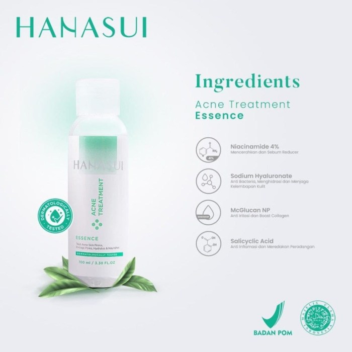 Cek Ingredients Hanasui Acne Power Essence terbaru