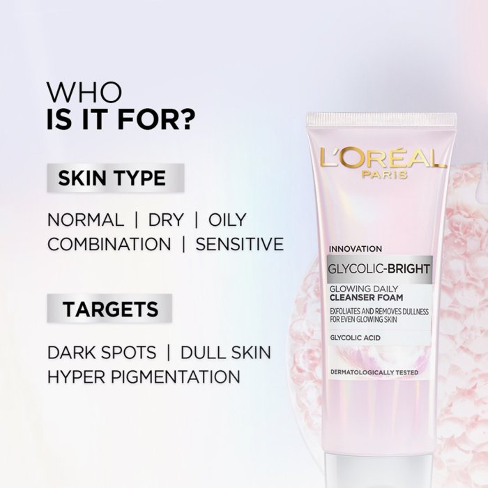 Cek Ingredients L'oreal Glycolic Bright Daily Cleanser Foam