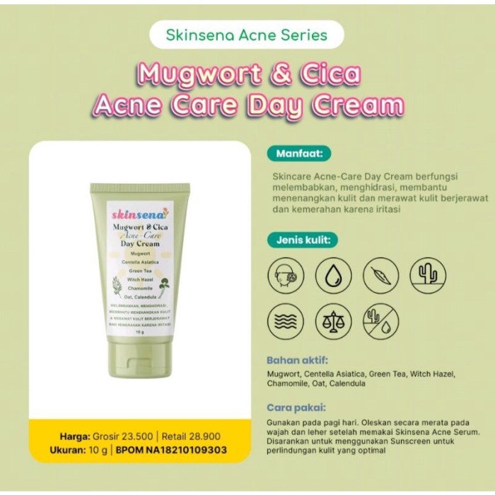 Cek Ingredients Skinsena Acne-Care Day Cream