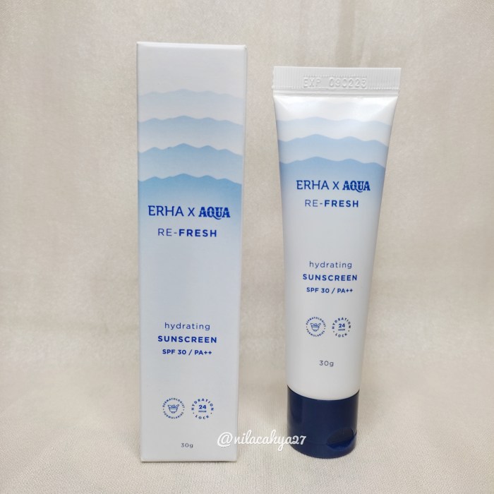 Cek Ingredients ERHA X AQUA Re-Fresh Hydrating Sunscreen SPF 30 PA++