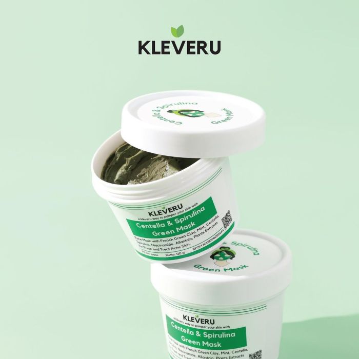 Cek Ingredients Kleveru Centella and Spirulina Green Mask terbaru