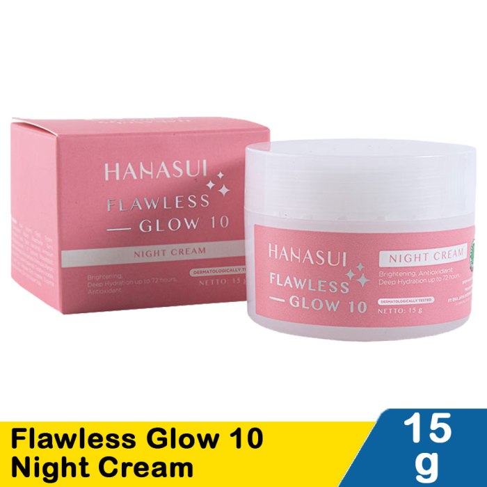 Cek Ingredients Hanasui Flawless Glow 10 Night Cream