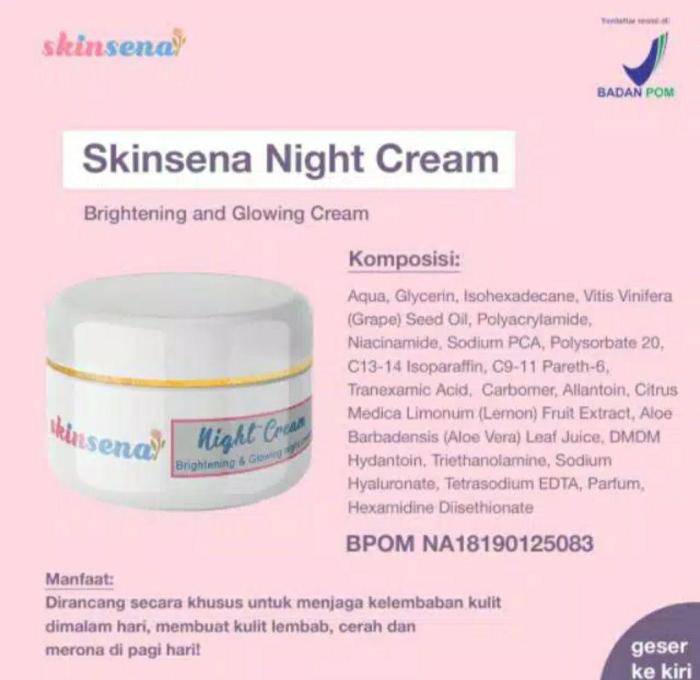 Cek Ingredients Skinsena Night Cream terbaru