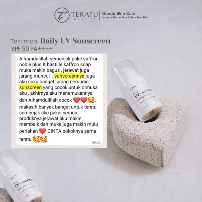 Cek Ingredients Teratu Beauty Sunscreen SPF 50 PA++++