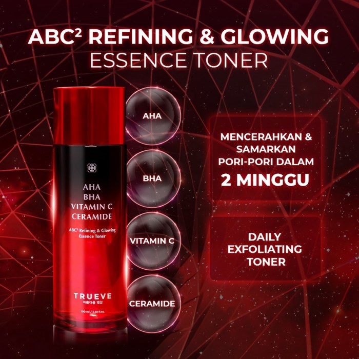 Cek Ingredients Trueve ABC Refining & Glowing Essence Toner
