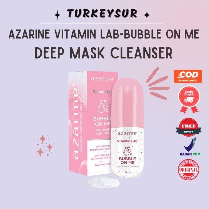 Cek Ingredients Azarine Bubble On Me Deep Mask Cleanser terbaru