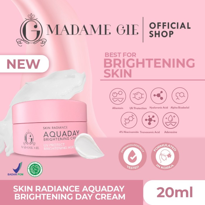 Cek Ingredients Madam Gie Aquaday Brightening Cream terbaru