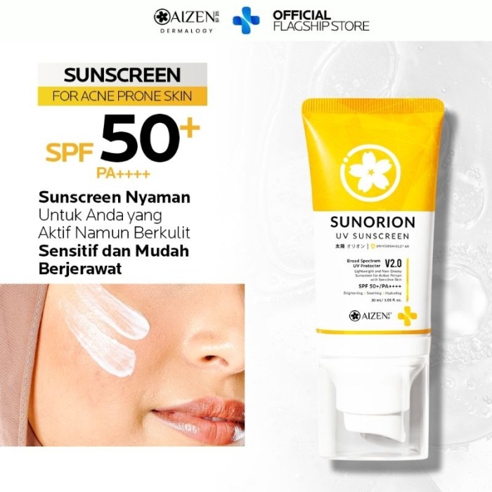 Cek Ingredients Aizen SunOrion UV Sunscreen SPF 50 PA++++