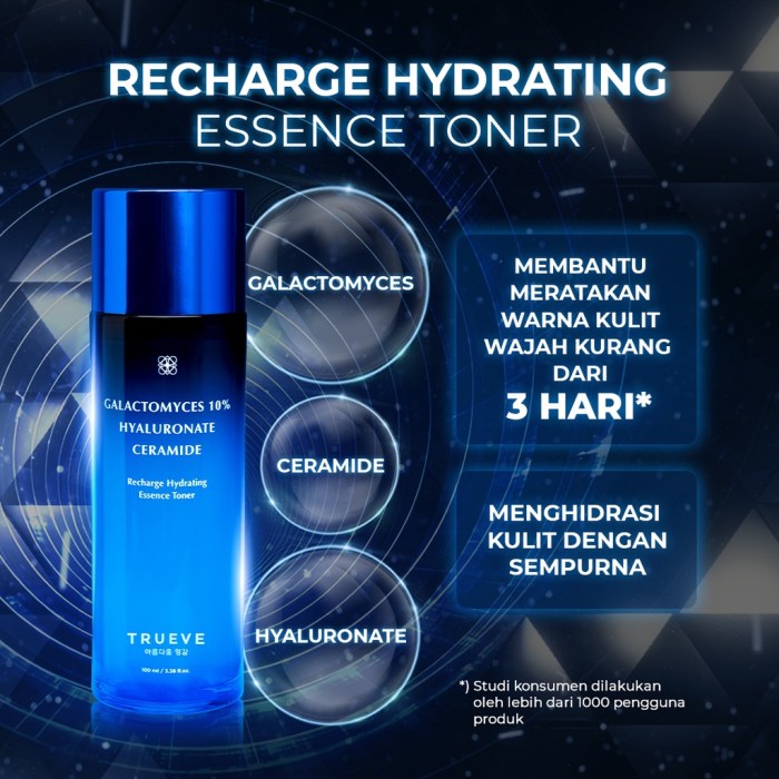 Cek Ingredients Trueve Recharge Hydrating Essence Toner terbaru