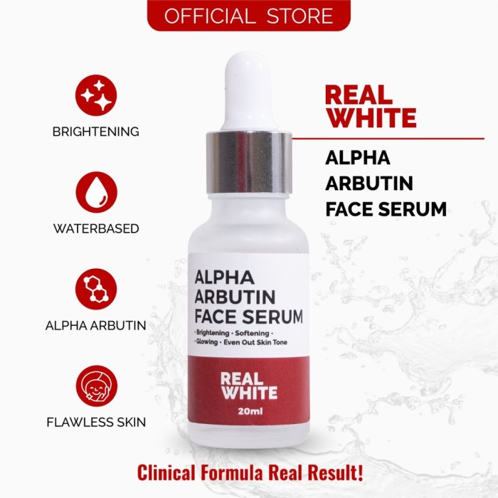 Cek Ingredients Real White Alpha Arbutin Serum terbaru