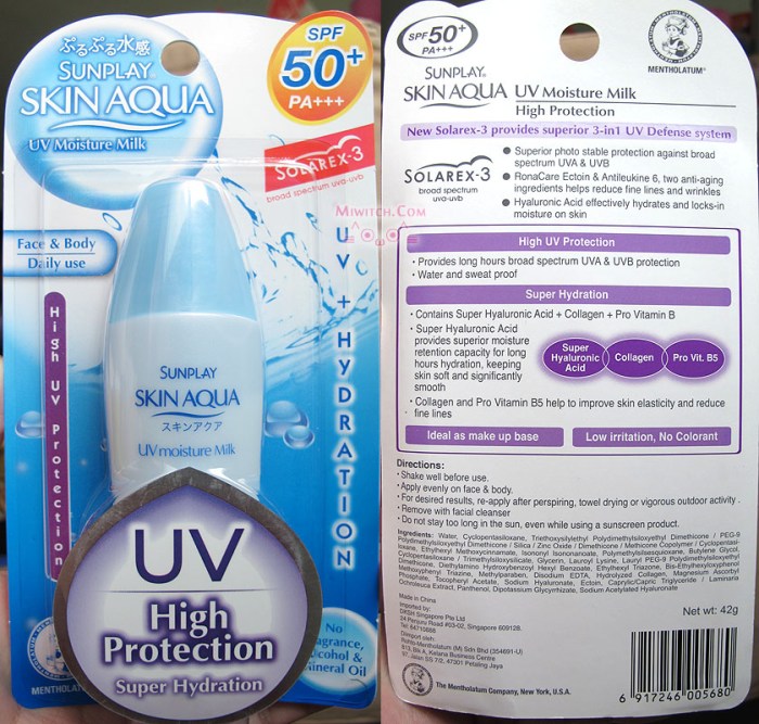 Penjelasan Ingredients Skin Aqua Moisture Milk Spf 50+ PA++++ terbaru