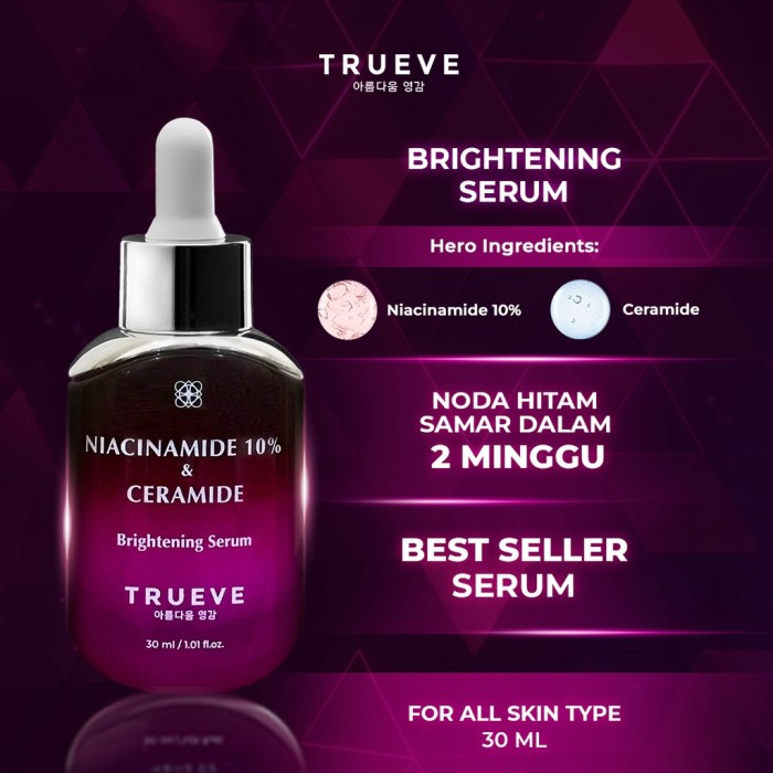 Cek Ingredients Trueve Niacinamide & Ceramide Brightening Serum terbaru