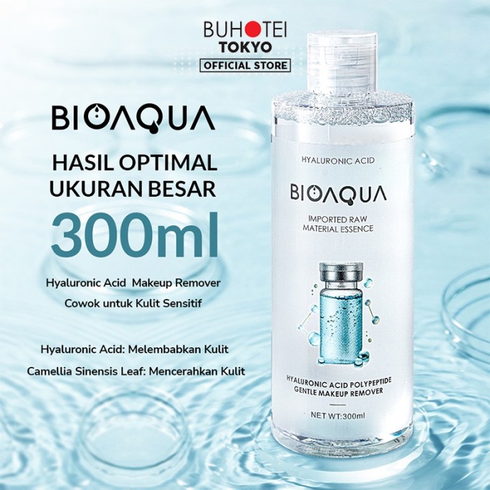 Cek Ingredients Bioaqua Hyaluronic acid Gentle Make Up Remover
