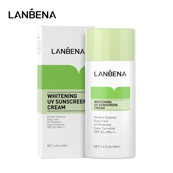 Cek Ingredients Lanbena Whitening UV Sunscreen Cream Green