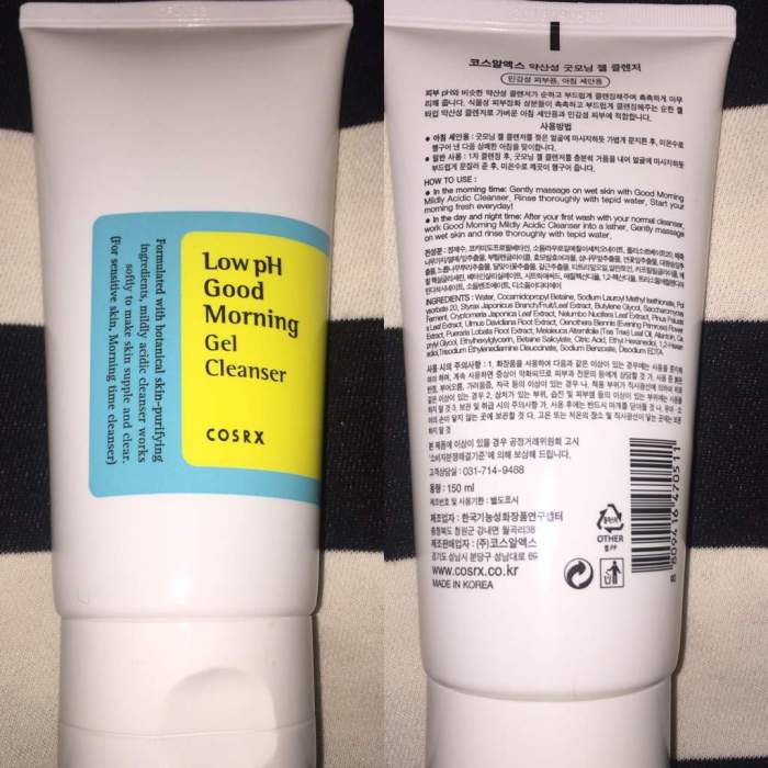cleanser ph cosrx low morning good gel review