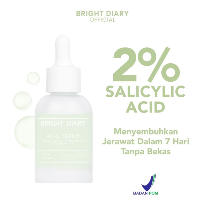 Cek Ingredients Bright Diary Acne Serum 2% Salicylic Acid terbaru
