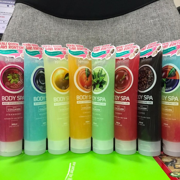 Cek Ingredients Hanasui Body Spa Peeling Gel Rainbow with collgen terbaru