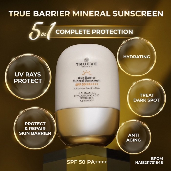 Cek Ingredients Trueve True Barrier Mineral Sunscreen SPF 50 PA++++