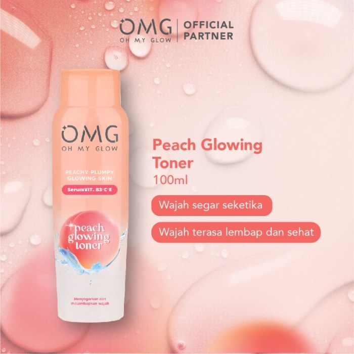 Cek Ingredients OMG Peach Glowing Toner terbaru
