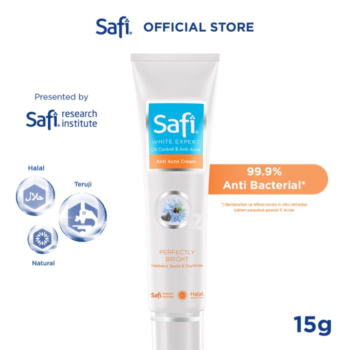 Penjelasan Ingredients Safi White Natural Oil Control & Anti Acne Cleanser