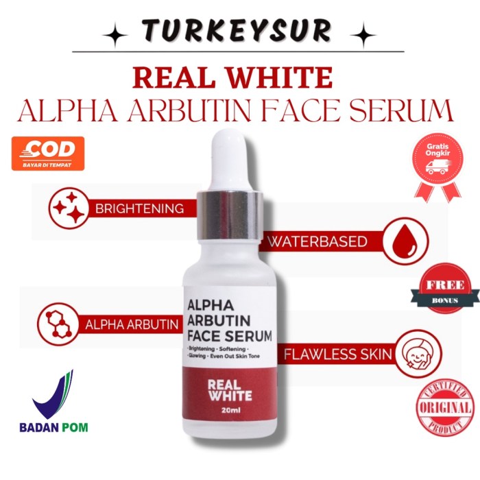 Cek Ingredients Real White Alpha Arbutin Serum