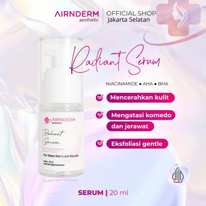 Cek Ingredients Airnderm Aesthetic Radiant Aerum terbaru