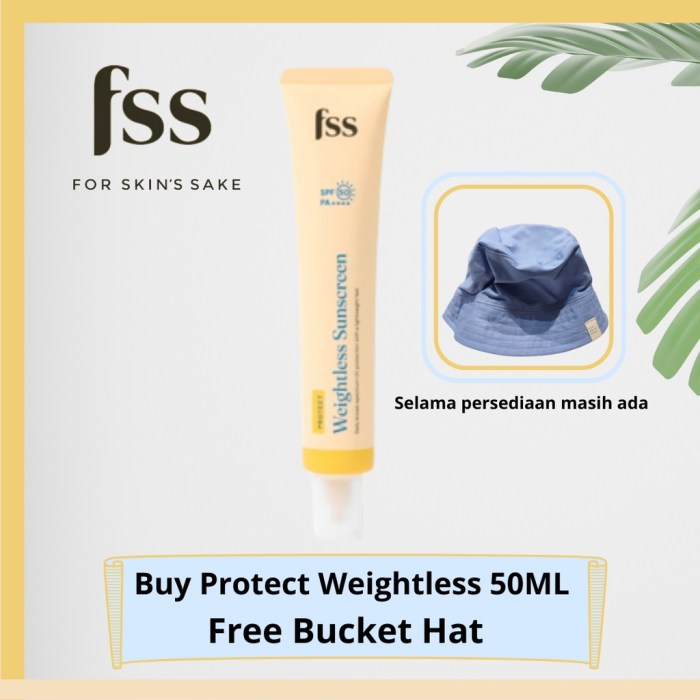 Cek Ingredients FSS For Skin Sake Weightless Sunscreen SPF 50 PA++++