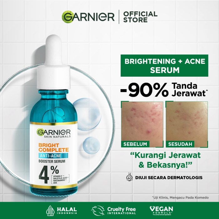 Cek Ingredients Garnier Bright Complete Anti-Acne Booster Serum