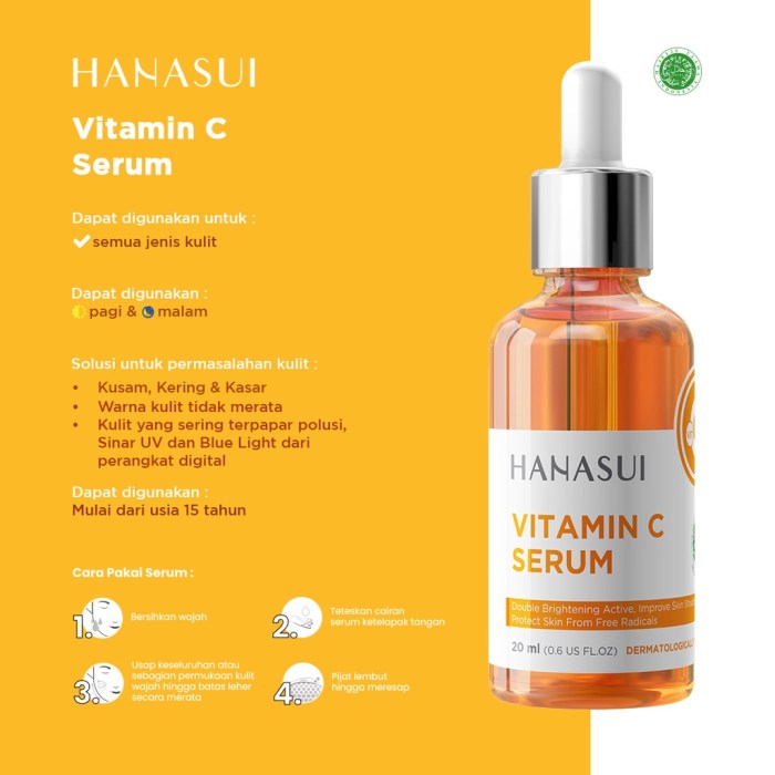 hanasui serum collagen vitamin whitening acne wajah memakai tokopedia bpom perawatan kecantikan