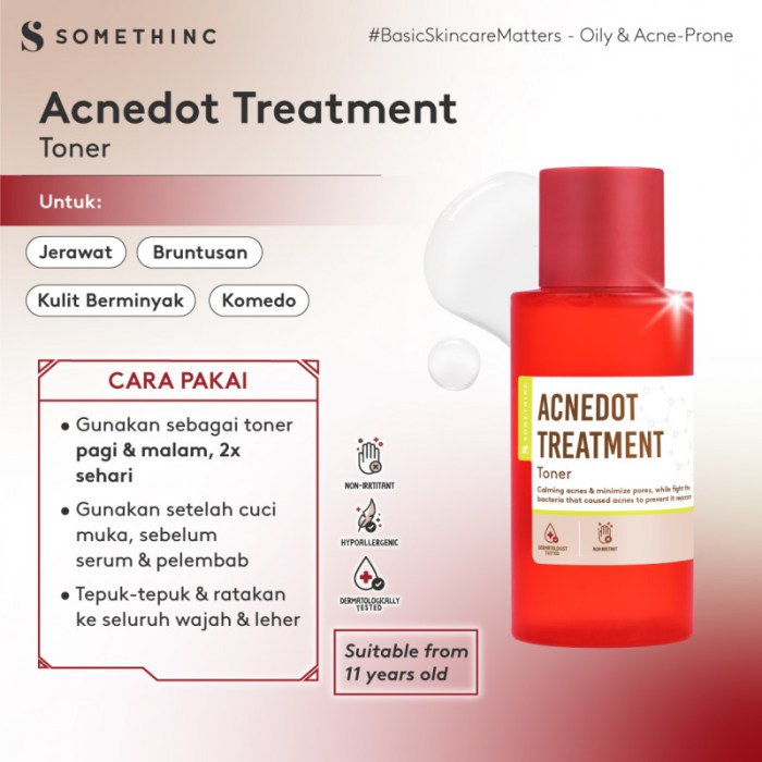 Cek Ingredients Somethinc Acnedot Treatment Toner terbaru