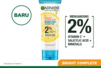 Cek Ingredients Garnier Bright Complete 3-in-1 Anti Acne Facial Wash terbaru