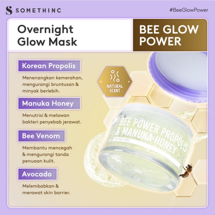 Cek Ingredients Somethinc BEE POWER Propolis & Manuka Honey Sleeping Mask