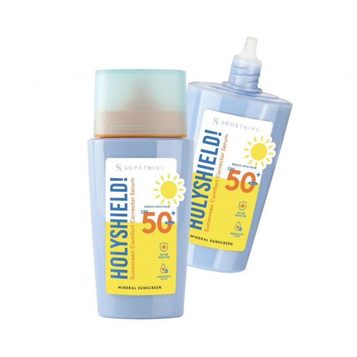 Cek Ingredients Somethinc Holyshield Sunscreen Corrector Serum SPF 50 PA ++++ terbaru