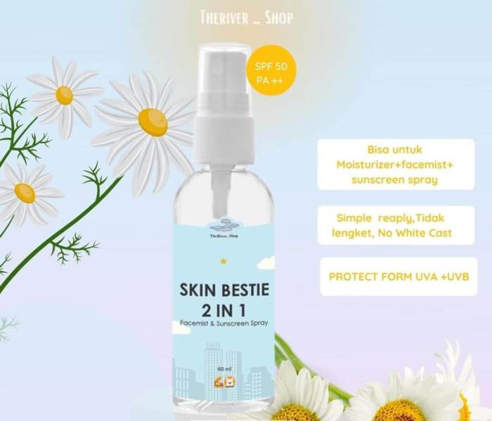 Cek Ingredients Theriver Facemist & Sunscreen Spray Skin Bestie 2 In 1