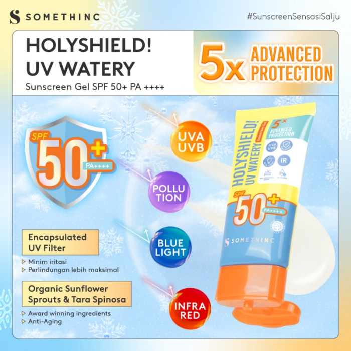 Cek Ingredients Somethinc Holyshield! UV Watery Sunscreen Gel SPF 50+ PA++++