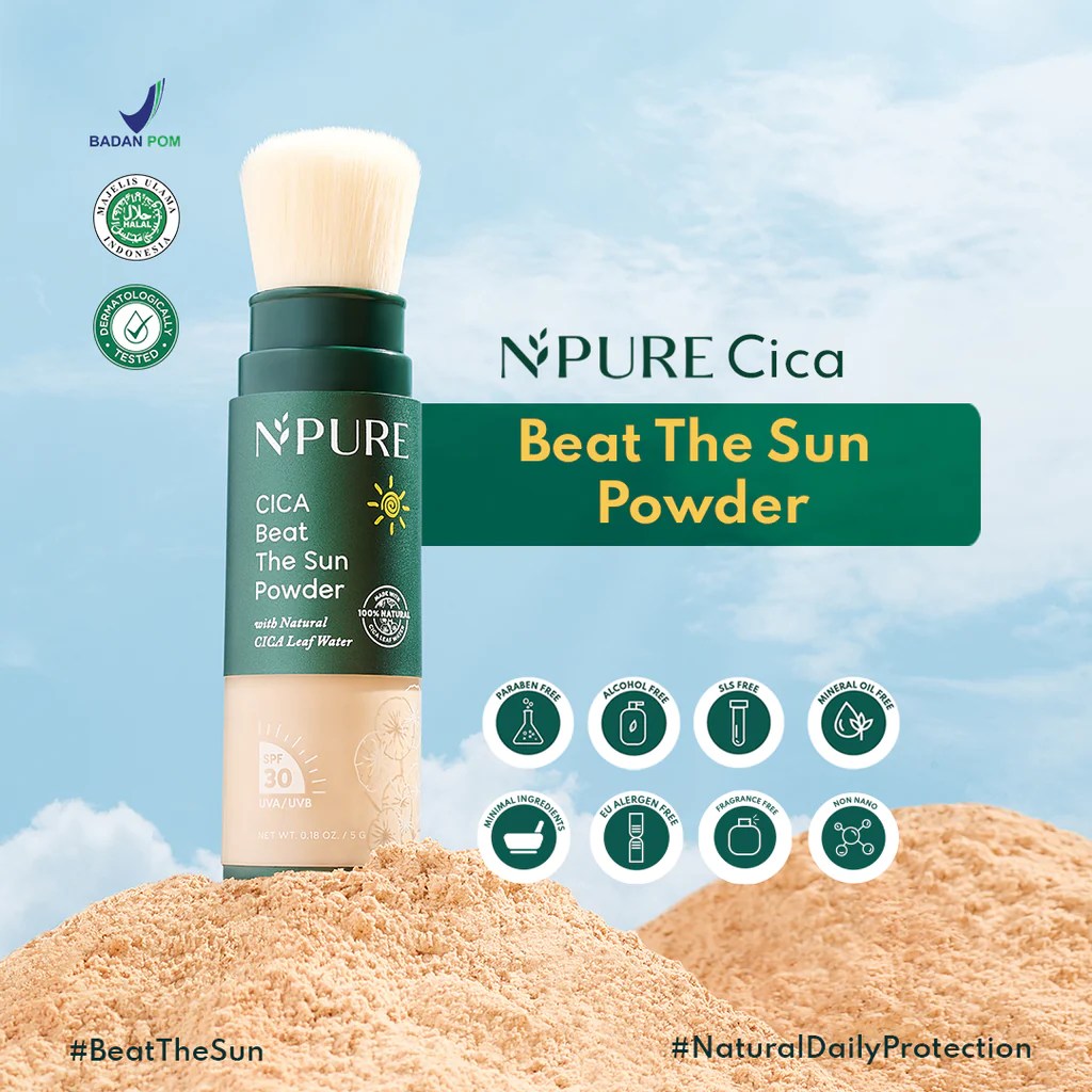 Cek Ingredients N'Pure Cica Beat the Sun Powder SPF 30