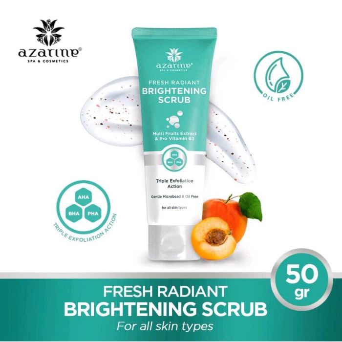 Mengintip Ingredients Azarine Fresh Radiant Brightening Scrub terbaru