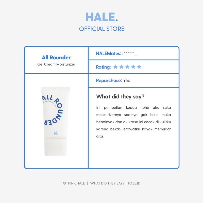 Cek Ingredients Hale All Rounder Moisturizer Gel Cream terbaru
