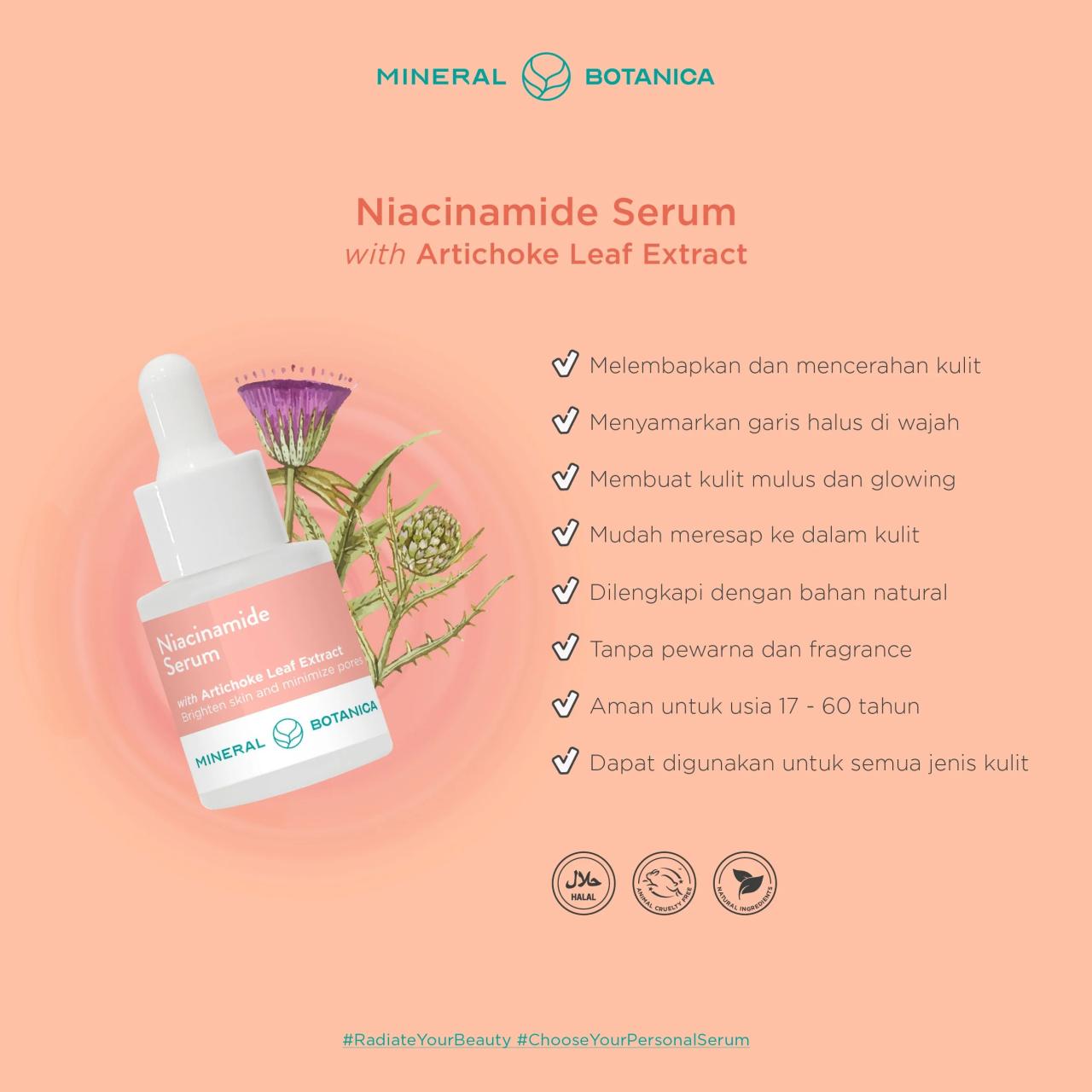 Cek Ingredients Mineral Botanica Niacinamide Serum terbaru