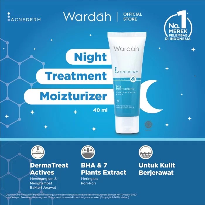 Penjelasan Ingredients Wardah Acnederm Night Treatment Moisturizer terbaru