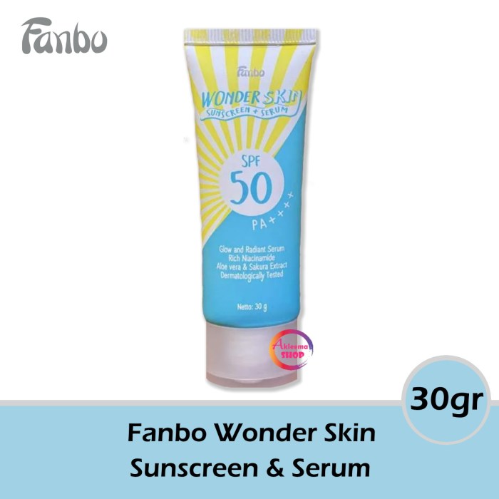 Cek Ingredients Fanbo Wonder Skin Sunscreen dan Serum terbaru