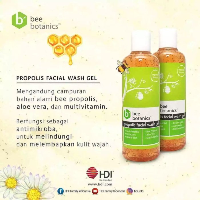 Cek Ingredients HDI Bee Botanics Face Wash Gel terbaru