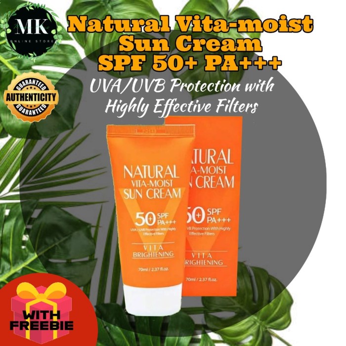 Cek Ingredients 3W Clinic Natural Vita Moist Suncream SPF 50+ PA+++