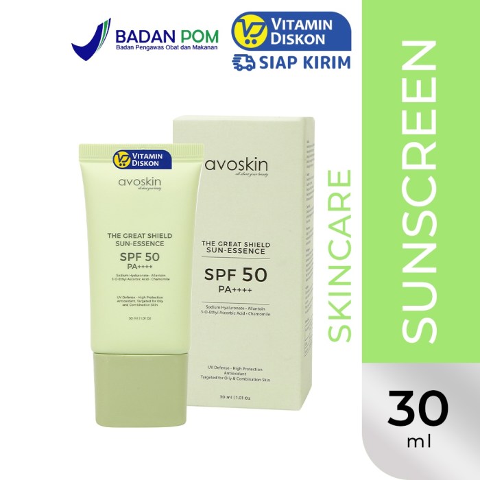 Cek Ingredients Avoskin The Great Shield Sunscreen SPF 50 PA++++ terbaru
