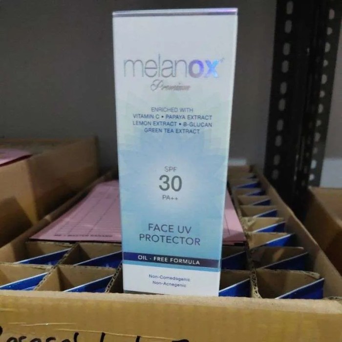 Cek Ingredients Melanox Face UV Protector SPF 30 PA++