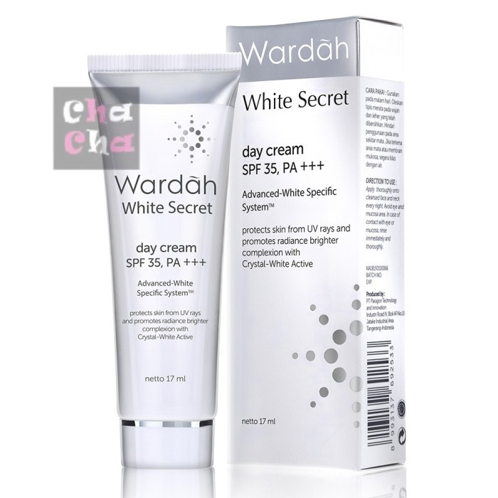 Mengintip Ingredients Wardah White Secret Day Cream terbaru