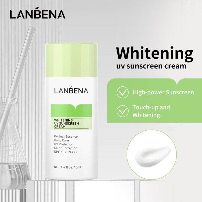 Cek Ingredients Lanbena Whitening UV Sunscreen Cream Green