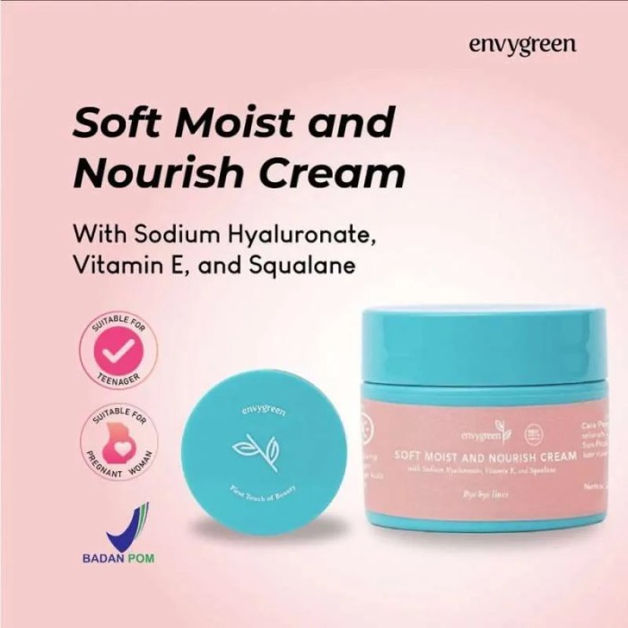 Cek Ingredients Envygreen Soft Moist and Nourish Cream terbaru